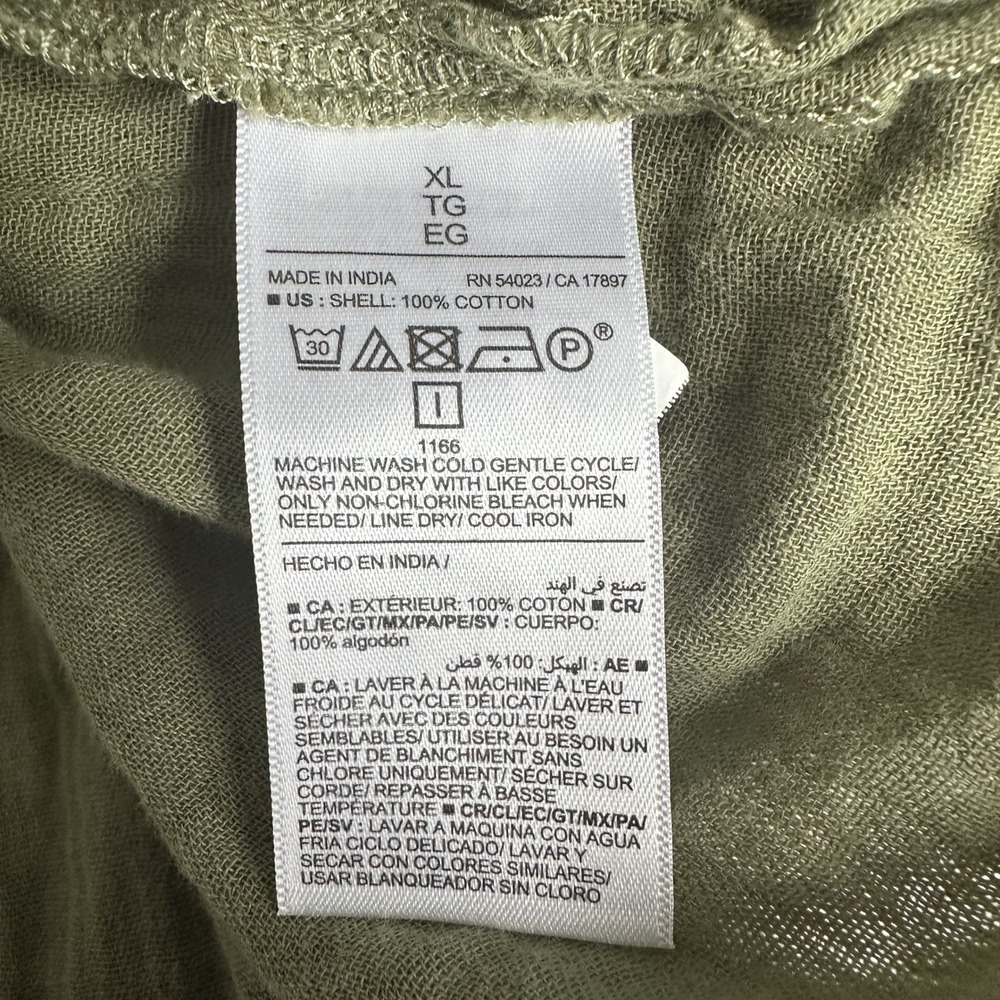 Old Navy Double Cloth Cotton Demi Resort Bare Ground Shirt XL Green Button Down - Picture 4 of 8